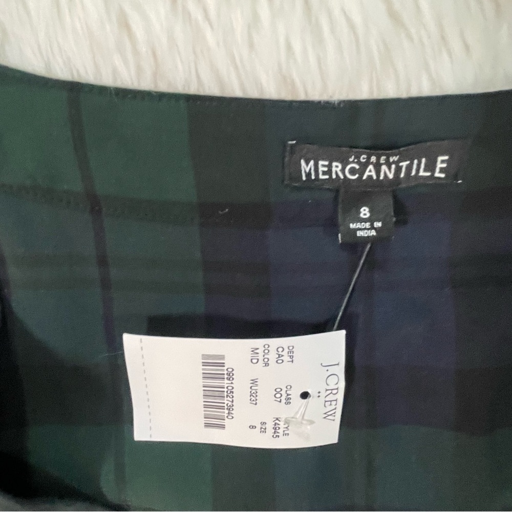 J. Crew Dark Green and Navy Plaid Blouse - 8 - Picture 2 of 8